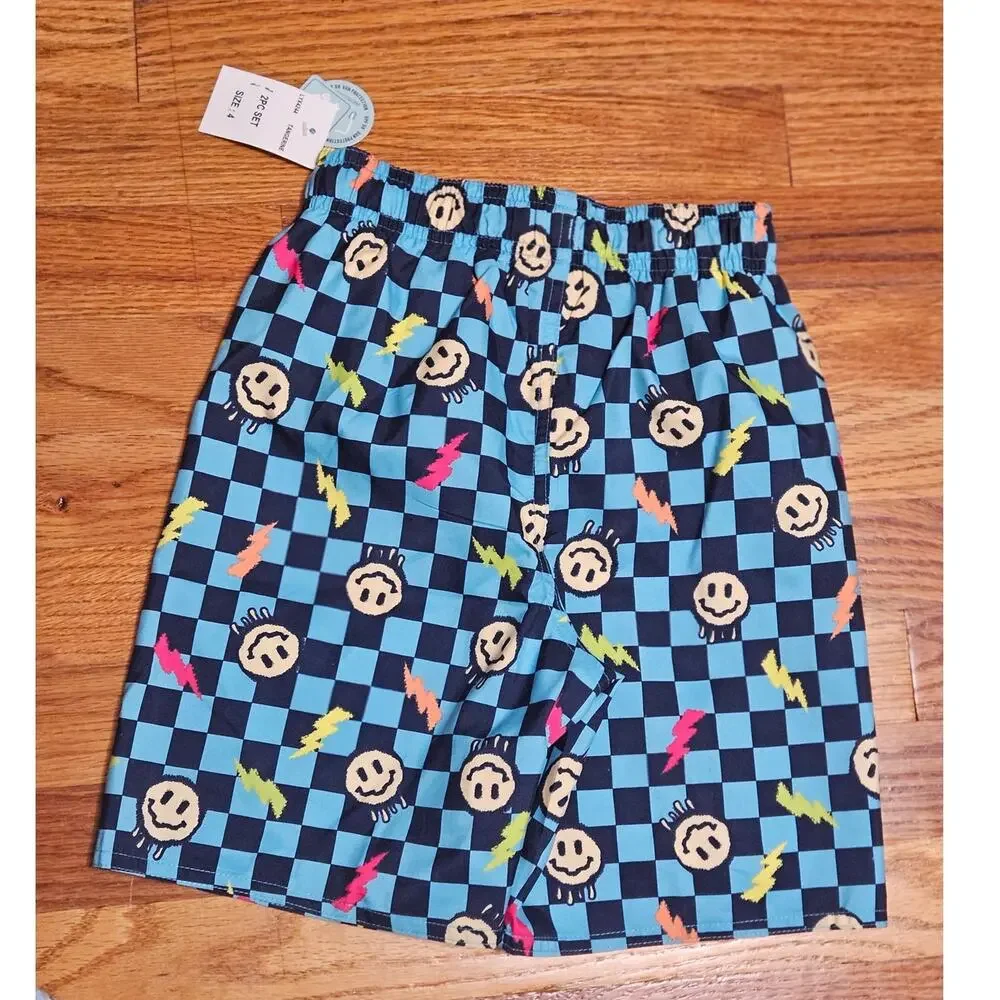 Laguna Swim UPF 50 Smiley Checkerboard Swim Trunks NWT Size 4 Boys